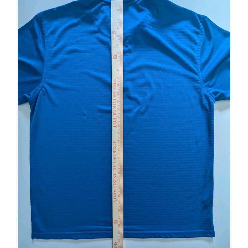PGA Tour Polo Shirt Mens XL Blue Short Sleeve Three Button Collar Blue Stripes - Picture 8 of 13